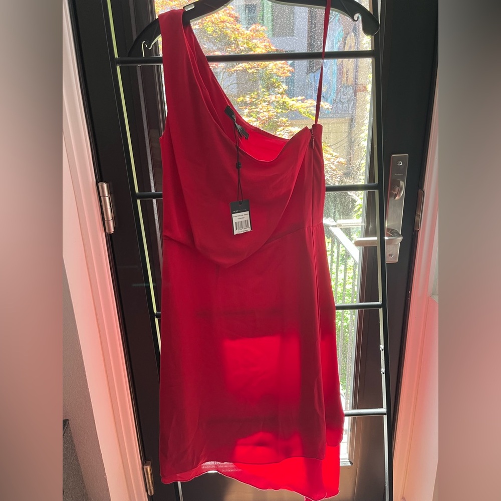 BCBGMaxAzria Red Asymmetrical Cocktail Dress